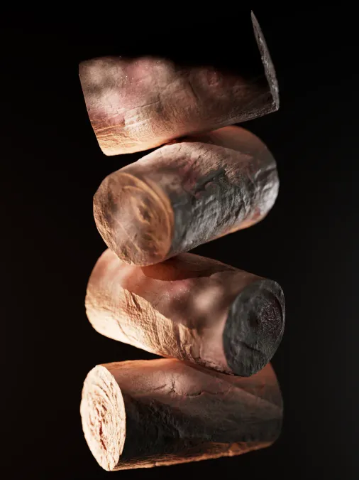 Photorealistic 3D render of a corkscrew macaron. Maya, ZBrush, V-Ray, Photoshop.
