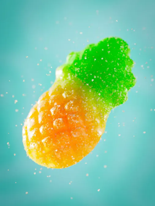 Editorial 3D render of a pineapple. ZBrush sculpting, V-Ray lighting, Photoshop finalization.