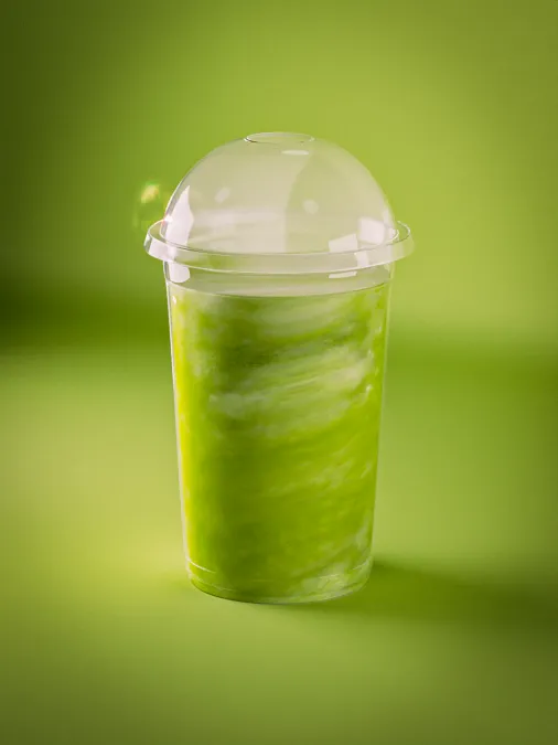 Atmospheric 3D render of a matcha tea. Maya, V-Ray, Photoshop.